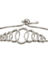 Rhodium Plated AD Studded Oval Link Adjustable Pull Chain Slider Bracelet