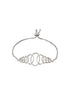 Rhodium Plated AD Studded Oval Link Adjustable Pull Chain Slider Bracelet