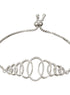 Rhodium Plated AD Studded Oval Link Adjustable Pull Chain Slider Bracelet