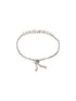 Rhodium Plated AD Studded Oval Link Adjustable Pull Chain Slider Bracelet