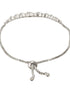 Rhodium Plated AD Studded Oval Link Adjustable Pull Chain Slider Bracelet