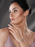 Rhodium Plated AD Studded Oval Link Adjustable Pull Chain Slider Bracelet