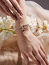Rhodium Plated AD Studded Oval Link Adjustable Pull Chain Slider Bracelet