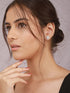 925 Sterling Silver Triangular Leafy Studs Earrings