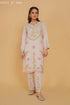 Chikankari Kurta Set In Rayon - Beige