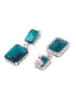 SilverPlated Green Square Drop Earrings