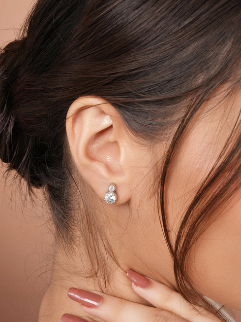 925 Sterling Silver Cubic Zirconia Solitaire Studds Earrings