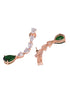 Rose Gold Toned Emerald Green AD Studded Designer Pendant Jewellery Set
