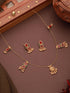 Gold Plated Enamelled Invisible Chain Delicate Temple Goddess Lakshmi Pendant Minimal Jewellery Set