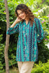 Green & Navy Blue Ethnic Motif Kurti
