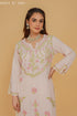 Aarti in Chikankari Kurta Set In Rayon - Beige