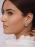 925 Sterling Silver Cubic Zirconia Concentric Circle Studds Earring