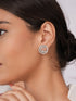 925 Sterling Silver Cubic Zirconia Concentric Circle Studds Earring