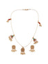 Gold Plated Pearl Beaded Invisible Chain Temple Lakshmi Motif Pendant Jewellery Set
