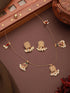 Gold Plated Pearl Beaded Invisible Chain Temple Lakshmi Motif Pendant Jewellery Set