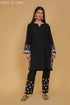 Chikankari Kurta Set In cotton - Black