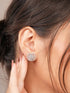 925 Sterling Silver Rhodium Plated Halo Square Studds Earrings