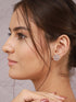 925 Sterling Silver Rhodium Plated Circular Studds Earrings