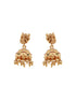 Antique Gold Plated Red & Green Kempo Temple Floral Peacock Long Haram Jhumka Jewellery Set