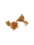 Antique Gold Plated Red & Green Kempo Temple Floral Peacock Long Haram Jhumka Jewellery Set