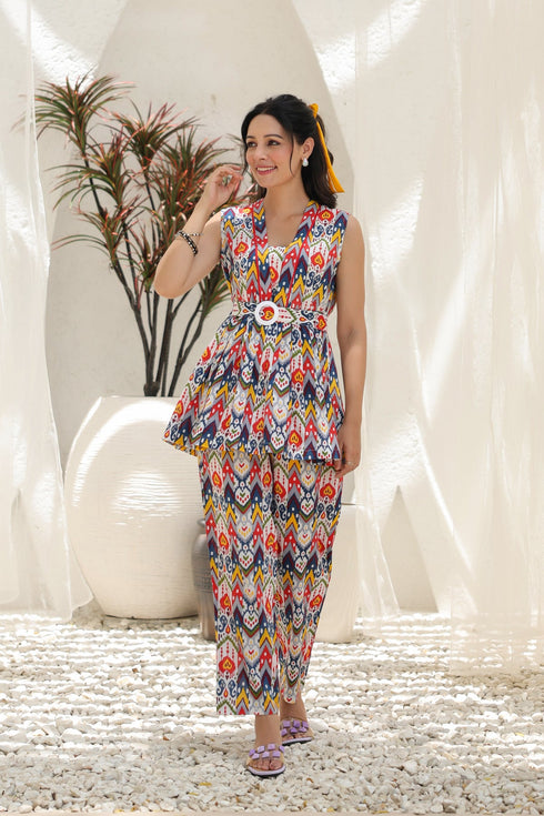 Printed Top With Trouser Co-Ords