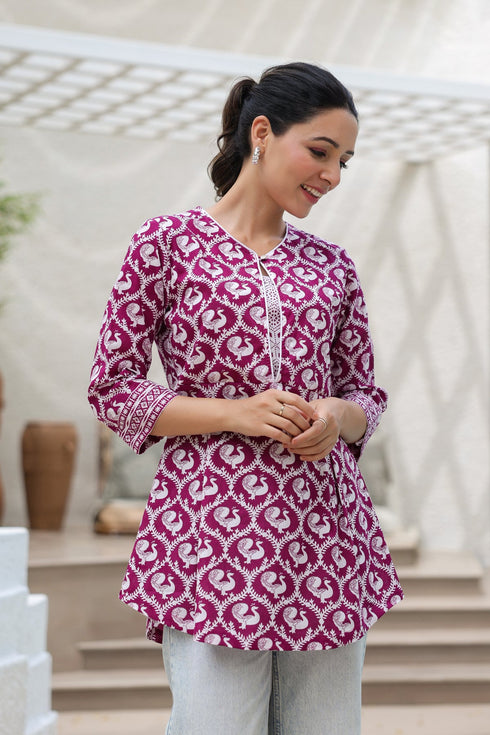 Ethnic Motifs Printed Pure Cotton Kurti