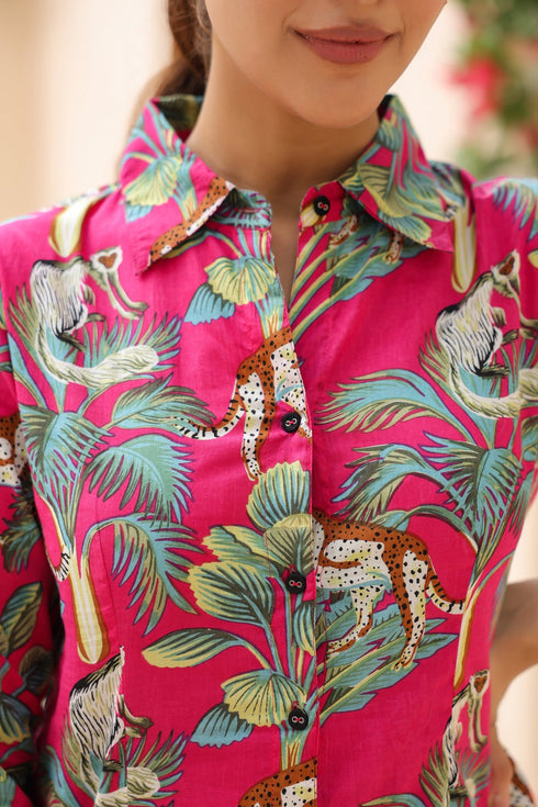Women Animal Print Pure Cotton Top