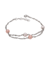 Rhodium Plated Pearl Wraparound Adjustable Bracelet