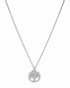 Rhodium Plated CZ Tree of Life Pendant and Chain Necklace