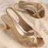 Women's Slingback Peep Toe Kitten Heel Sandal with Mesh Detail