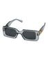 Women Grey & Gold Toned UV Protected Black Lens Square Sunglasses
