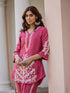 Saba Chikankari Kurta Set in Habutai Silk - Pink