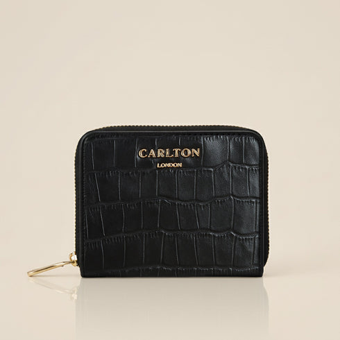 Carlton London Estelle Zip Around Textured Wallet Black CLHB 35