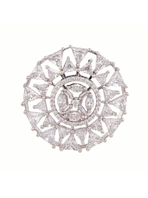 White Rhodium plated AD studded handcrafted Ear rings for girls & women