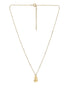 18kt Gold Plated CZ Bubble Letter S Pendant and Chain