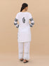 Saba Chikankari Short Kurta in Rayon cotton - White With Black