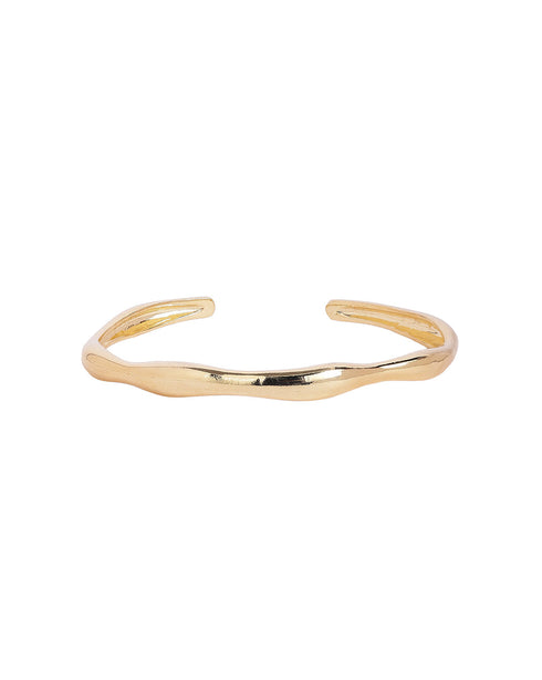 18kt Gold Plated Fluid Open Cuff Bangle
