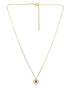 925 Sterling Silver 18kt Gold Plated Saphire Solitaire Heart Pendant and Chain