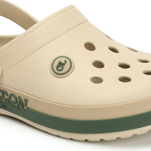 Men Perforated Two Tone Slip On Clogs