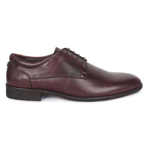Men's Polished Cognac Leather Derby Dress Shoes