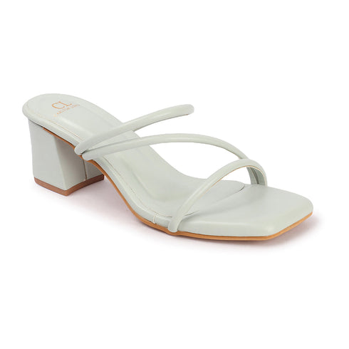 Women's Thin Strap Square Toe Block Heel Sandal