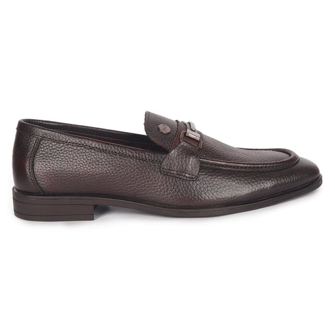 Men's Pebble Leather Dress Loafer with Contrast Band