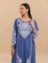 Saba Chikankari Long Kurti in Cambric Cotton - Blue