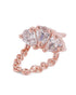 18kt Rose Gold Plated CZ Stud and Chain Earring