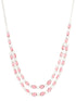 White Rhodium Plated Red AD studded Double layered Designer Jewellery Set