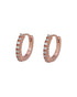 18kt Rose Gold Plated CZ Hoop Earring