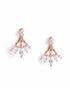 18kt Rose Gold Plated Marquise CZ Ear Jacket Earring