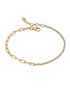 18kt Gold Plated Mix 'n' Match Stone Link Chain Wraparound Bracelet