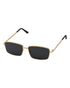 Men Gold and Black Toned Black Polarised Lens Rectangle Sunglasses