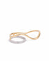 18kt Gold and Rhodium Plated Double Finger Ring